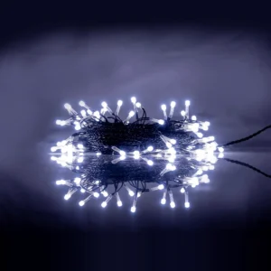 8 MM Frosted 40 Lamp S/C - Black Wire - Cool White